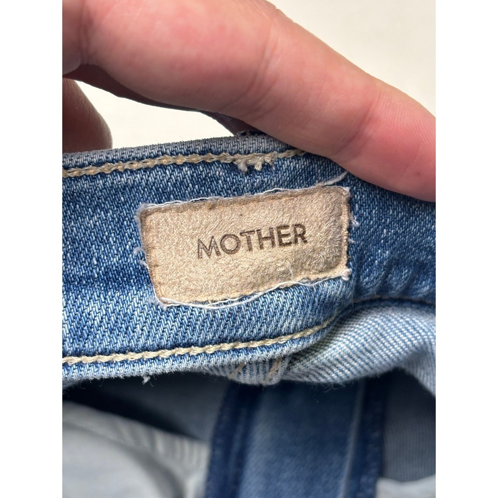 Mother The Rambler Cargo Ankle Jeans Riding The Cliffside Blue Wide Leg 25X28 - Picture 5 of 16